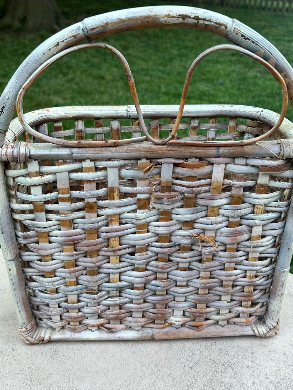 Vintage Woven Wicker Wall Basket